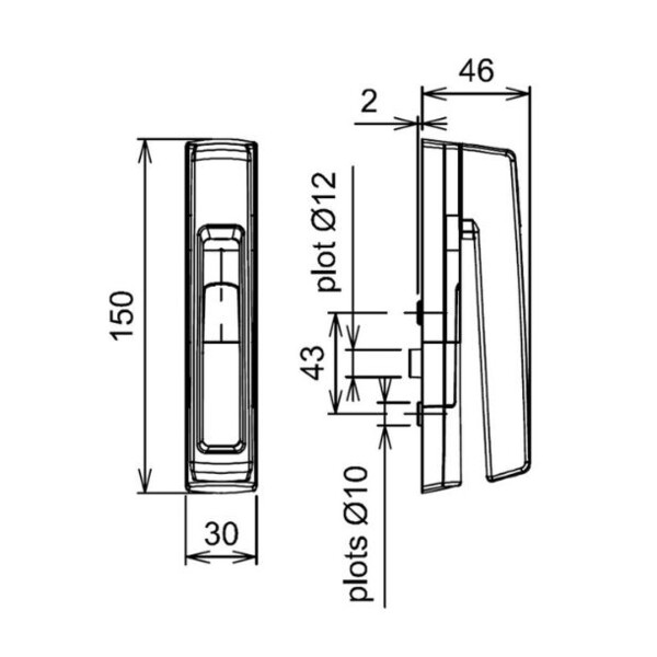 Poignée fixe sarena aero 7065