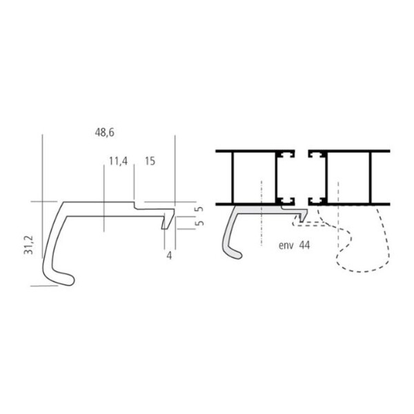 Poignée gâche 4 vantaux