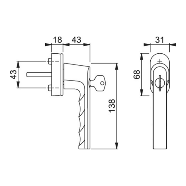 Poignée de fenêtre hamburg  secustik à clé