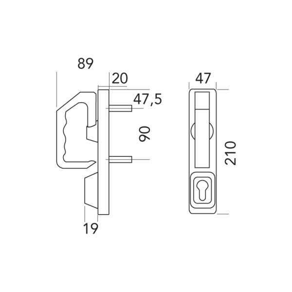 Poignée rotative antipanique