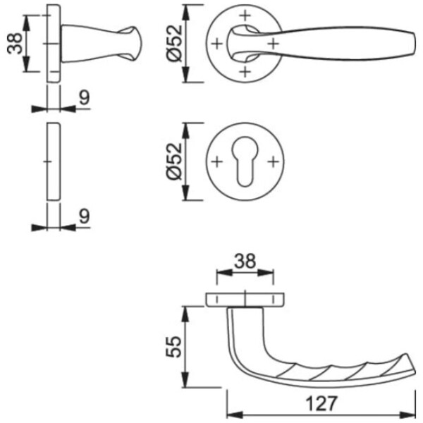 Poignée sur rosace new-york