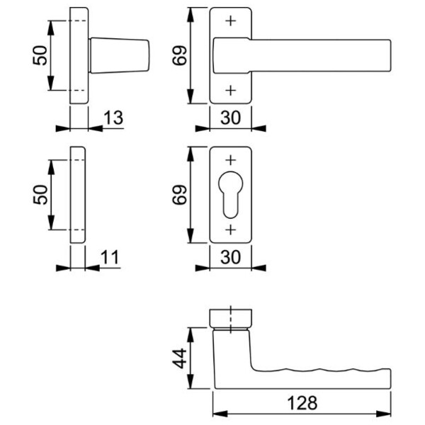 Poignée sur rosace toulon