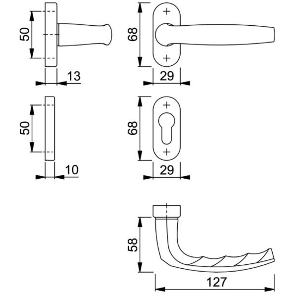 Poignée sur rosace ovale atlanta
