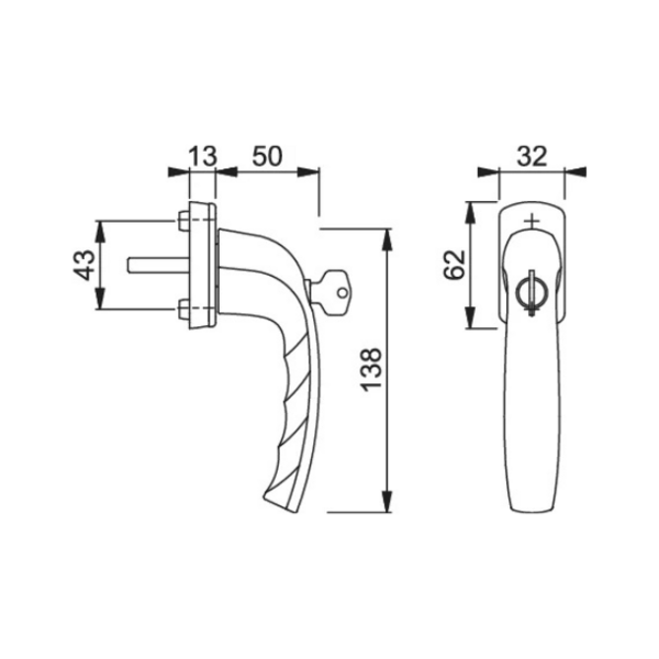Poignée de fenêtre new-york  tbt4 à clé