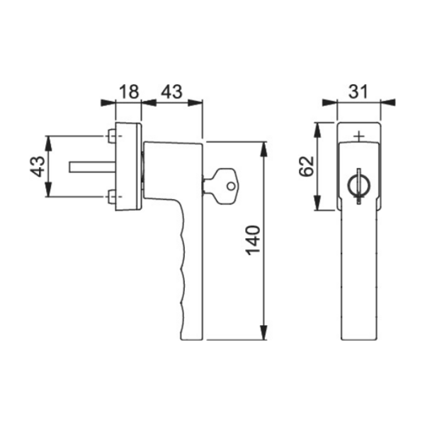 Poignée de fenêtre toulon  secustik à clé