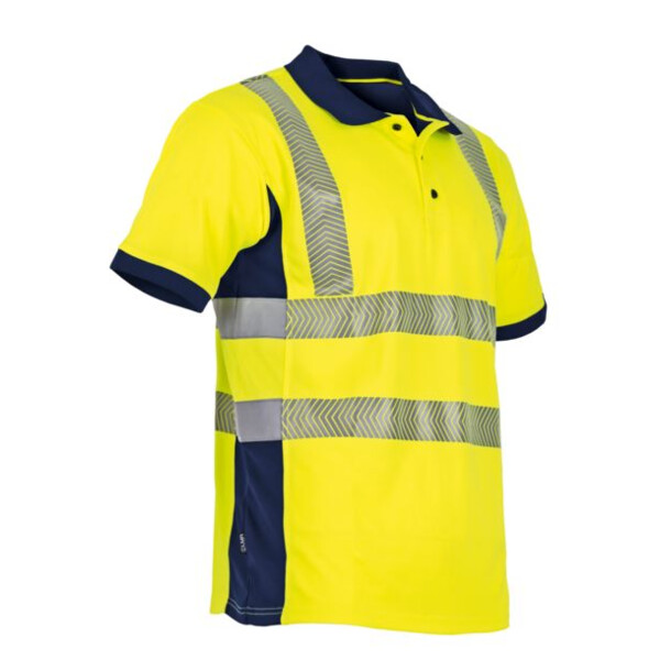 Polo manche courte haute visibilite vision marine/jaune