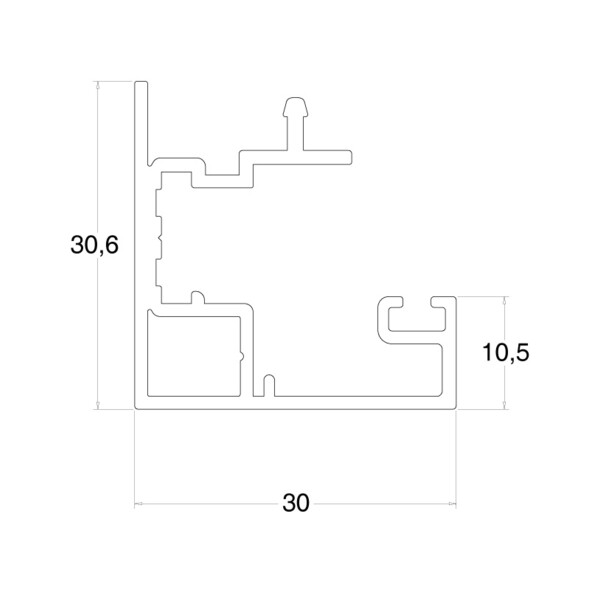 Profil cadre clip verrière v30