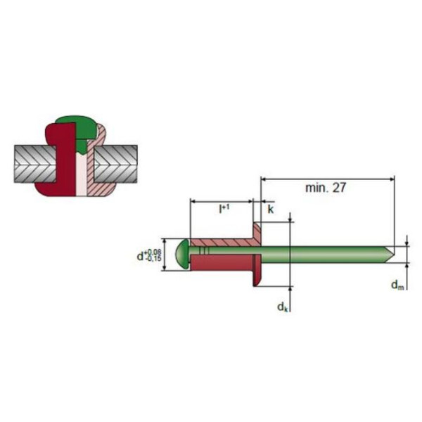 Rivet aveugle tige inox