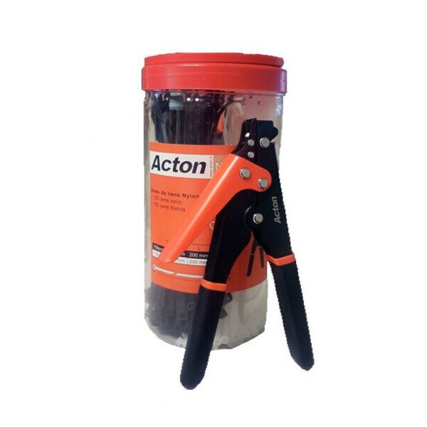 Seau 300 liens nylon 6.6 lg 200 + pince rilsan