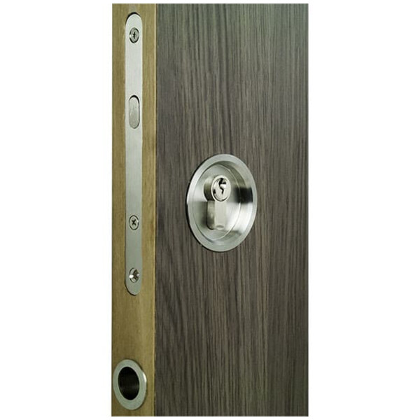 Serrure + cuvette ronde clé i inox galandage
