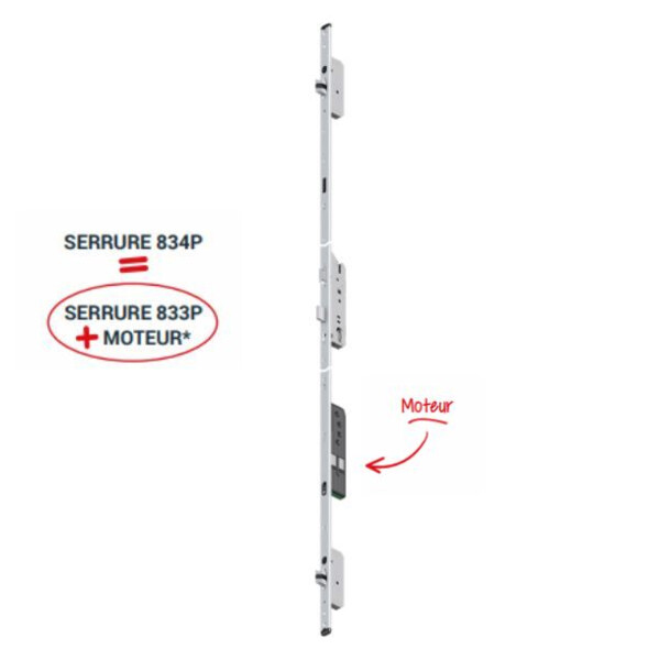 Serrure antipanique multipoints  motorisee 834p