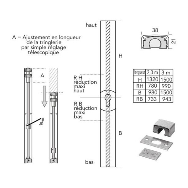 Serrure en applique stylbar