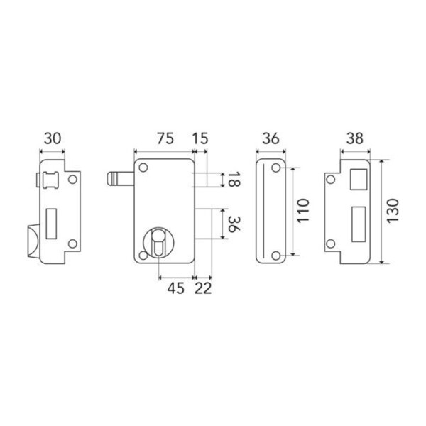 Serrure en applique verticale tirage cylindre européen