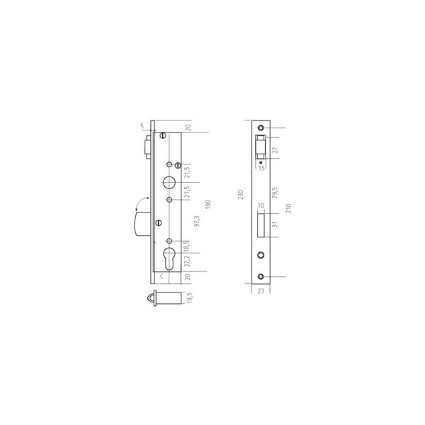 Serrure pêne  rouleau 8011