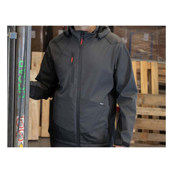 Softshell a capuche rock gris nuit