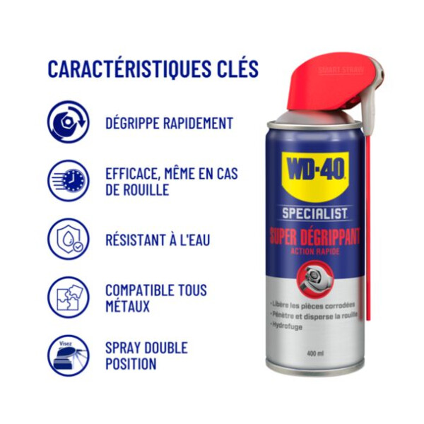 Super degrippant wd40 400ml net (systeme pro)