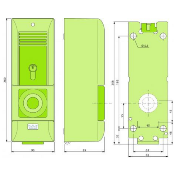 Terminal de porte tlg320 vert sans platine