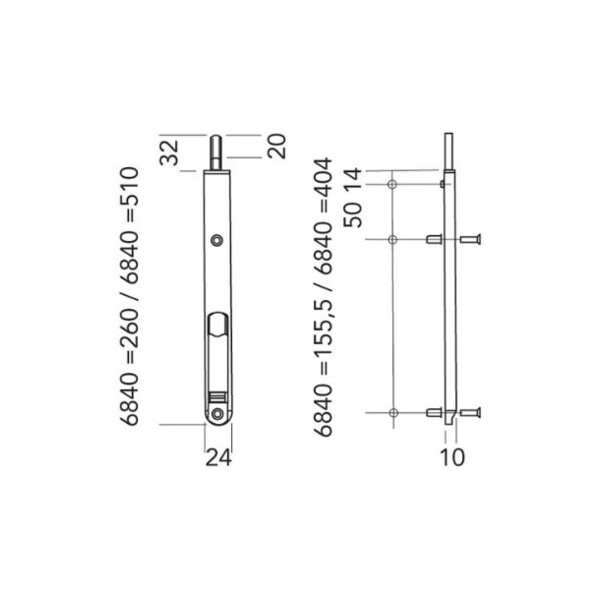 Verrou à levier dator noir