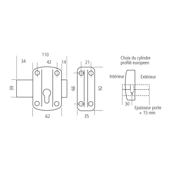 Verrou cylindre européen