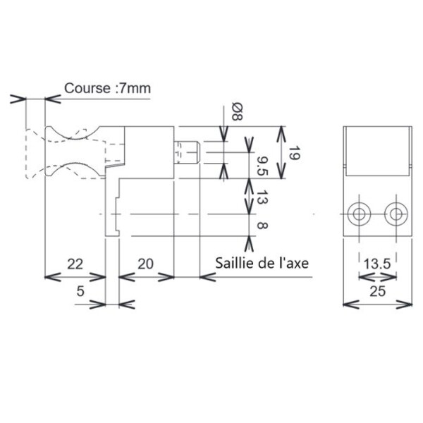 Verrou de condamnation fixation en façade