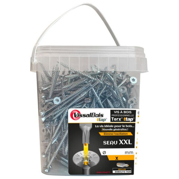 Vis a bois vissalbois ttap tx filet partiel zn seau xxl