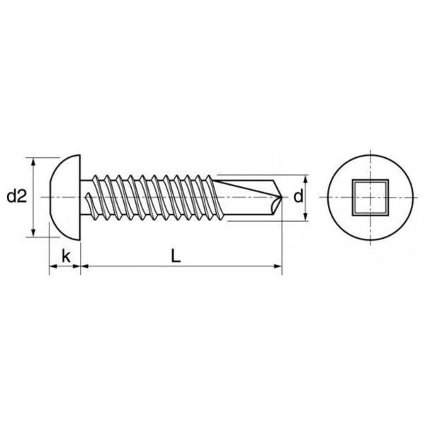 Vis autoperceuse tête cylindrique inox