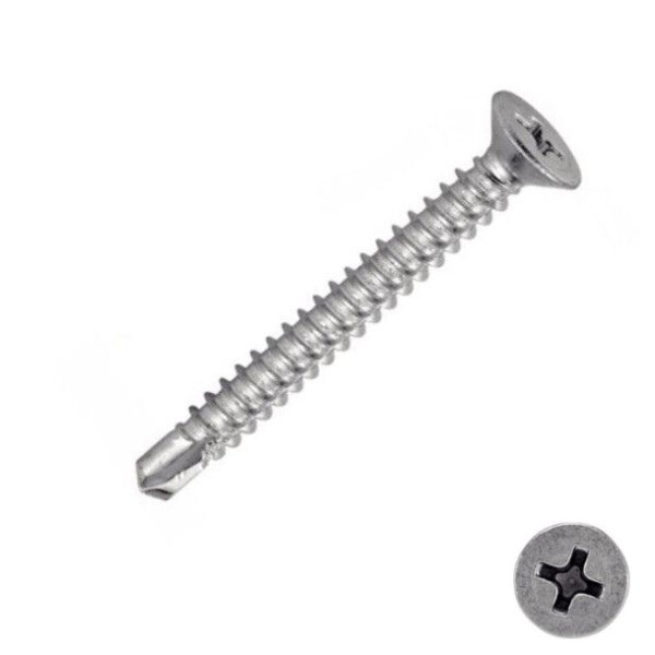 Vis autoperceuse tête fraisée zingué blanc
