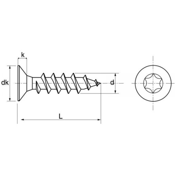 Vis bois inox a2 tf tx ft