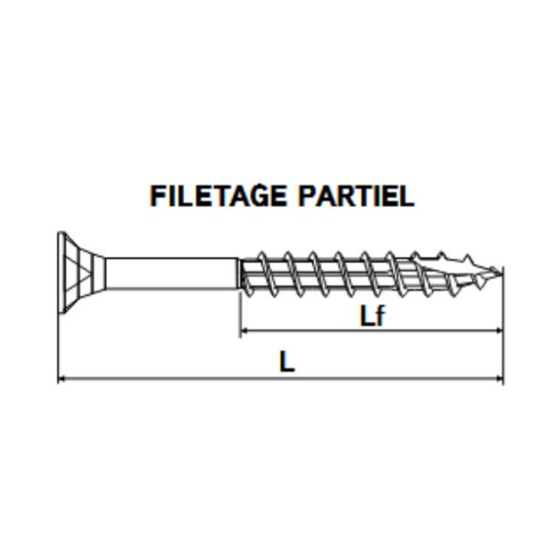 Vis bois rocket tête fraisée pozi