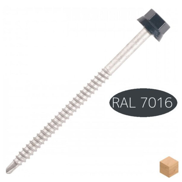 Vis fixation bac acier sur bois ral 7016