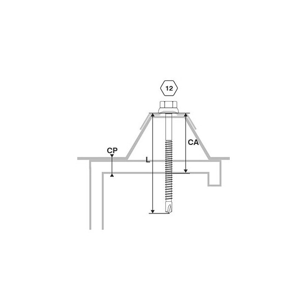Vis fixation bac acier sur fer - z ral 8012
