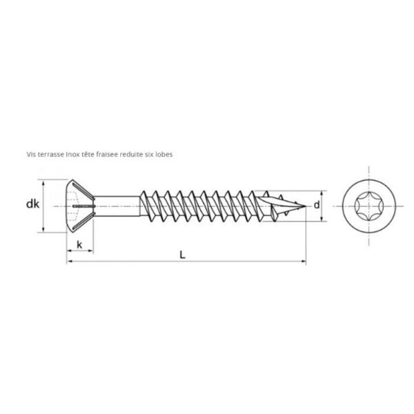 Vis inox pour terrasse bois durs