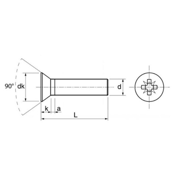 Vis métaux inox tête fraisée pozi