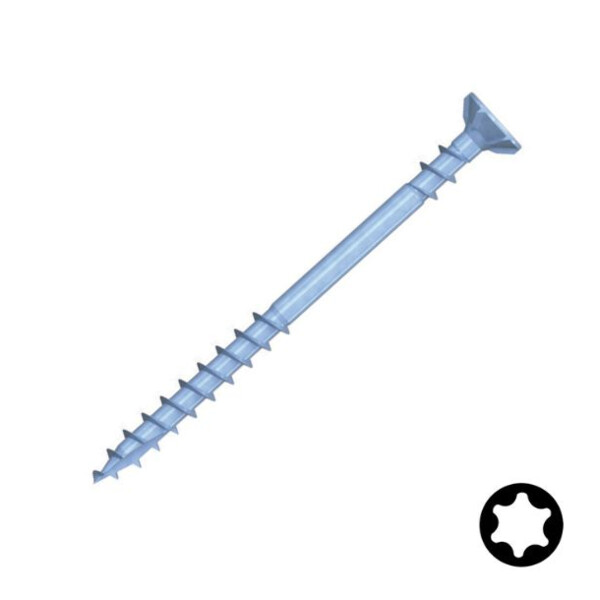 Vis pour fixation de panneaux osb tete fraisee acier zingue bleu