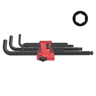 CLE MALE 6 PANS TETE SPHERIQUE 950/9 PKL HEX-PLUS 6 SB (JEU DE 9) Wera