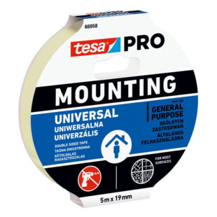 DOUBLE-FACE MOUSSE DE MONTAGE STANDARD 66958 BLANC 5 M X 19 MM Tesa