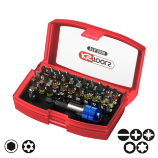 EMBOUTS DE VISSAGE A CODE COULEUR TORSIONPOWER® 1/4'' (JEU DE 32) Ks Tools