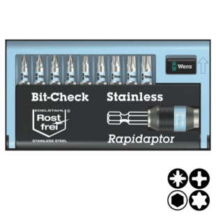 ETUI D'EMBOUTS BIT-CHECK 10 INOX 1 (10 PIECES) Wera