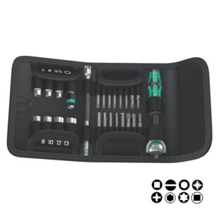 JEU DE CLIQUET ZYKLOP KRAFTFORM KOMPAKT SPEED (26 PIECES) 1/4'' Wera