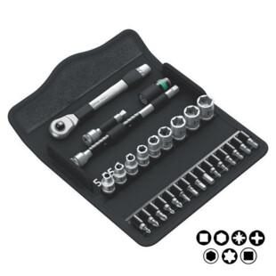 JEU DE CLIQUET ZYKLOP METAL SWITCH 1/4'' 8100 SA 8 (28 PIECES) Wera