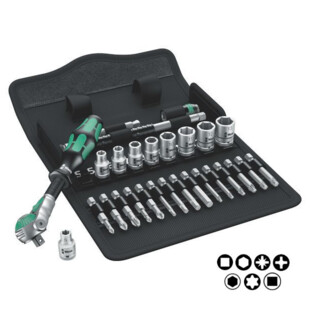 JEU DE CLIQUET ZYKLOP SPEED 1/4'' 8100 SA 6 (28 PIECES) Wera