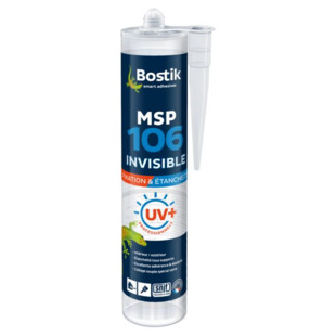 MASTIC COLLE MS POLYMERE MSP 106 UV+ INVISIBLE 290ML Bostik
