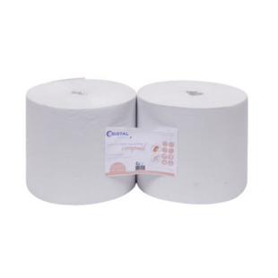 Papier essuyage micro gaufré collé Cristal Hygiène