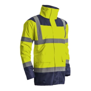 PARKA KETA MATELASSEE POLYSTER HI-VIZ JAUNE/MARINE Coverguard