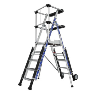 PLATEFORME SHERPASCOPIC PLIANT 5-7 MARCHES GARDE CORPS LISSE Tubesca-Comabi