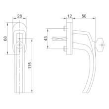  poignée de fenêtre à clé eva