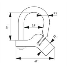 Cadenas d'artillerie a talon coude