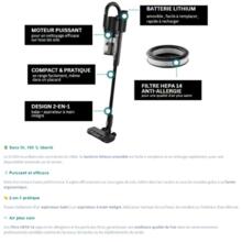 Aspirateur balai sans fil vu200 +1 batterie + 1 chargeur