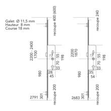 Crémone à relevage à rouleaux