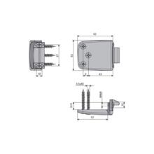 Gâche 8526a 1 et 2 vantaux